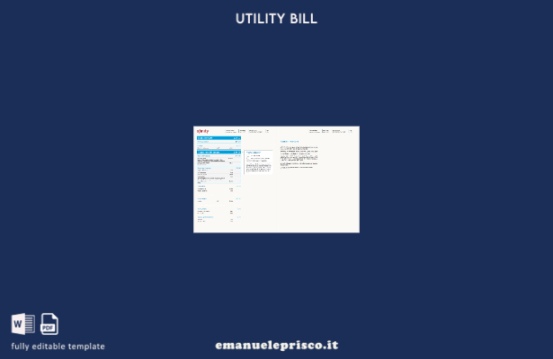 pagine di parole della bolletta dei servizi pubblici USA Xfinity in stile veri 7